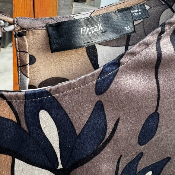 Filippa K Silk Dress XS Neutral Floral Minimalist Shift Dress - Picture 4 of 10